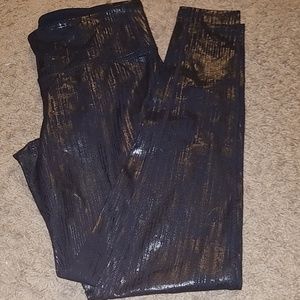 Athleta black stretchy tights silver pants